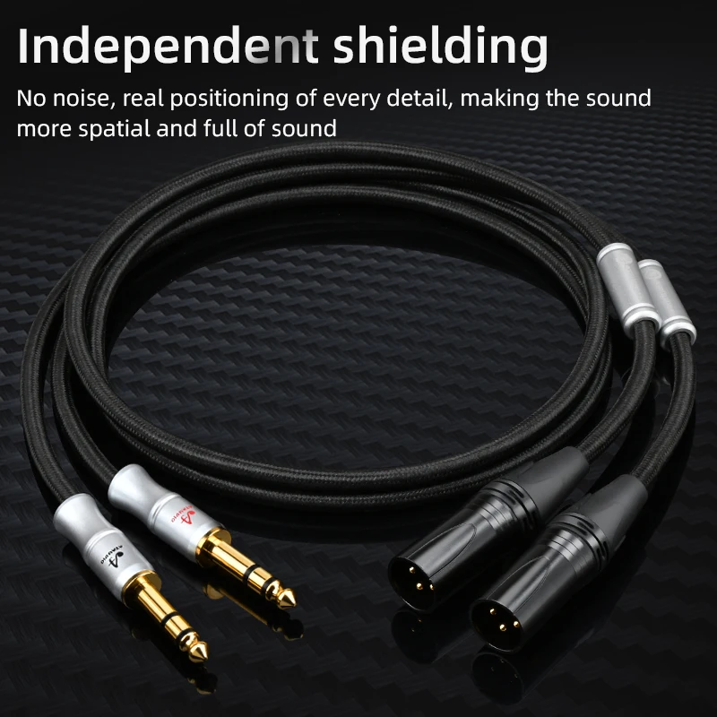 Premium Dual TRS to XLR Balanced Audio Cable for Microphones and DJ Equipment