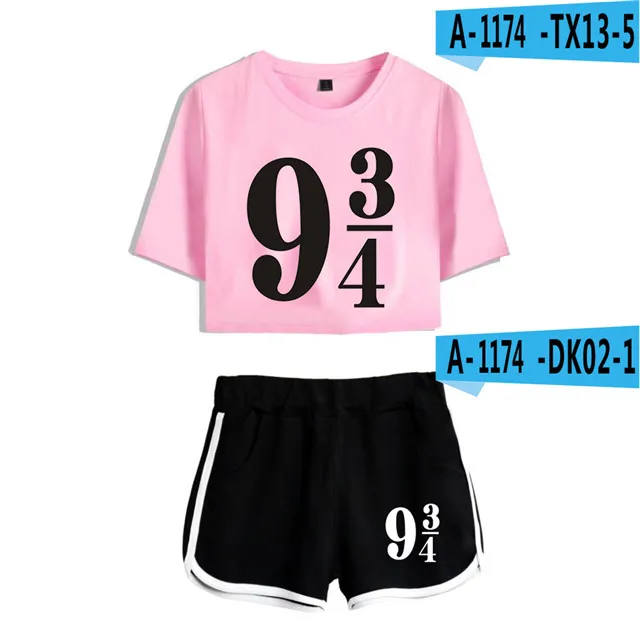 two piece sets HARRYS Glasses Printed Two Piece Set Short Sleeve Crop Top + Shorts Sweat Suits Women Tracksuit Two Piece Outfits Girl Sets ladies loungewear Women's Sets