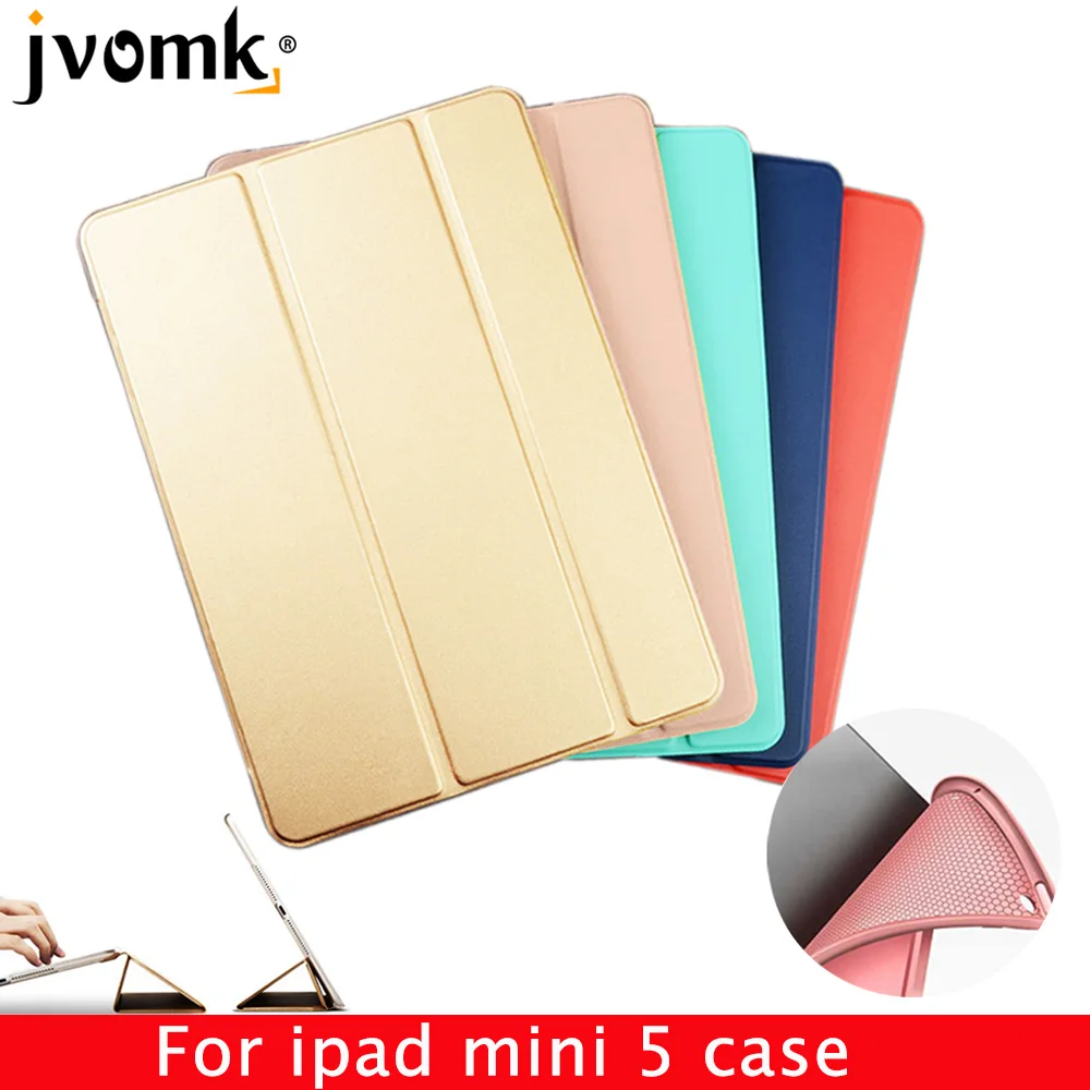 

Case for iPad Mini 5 7.9 inch Case PU Leather Silicone Soft Back Trifold Stand Sleep Smart Cover for iPad Mini 5 2019 Case