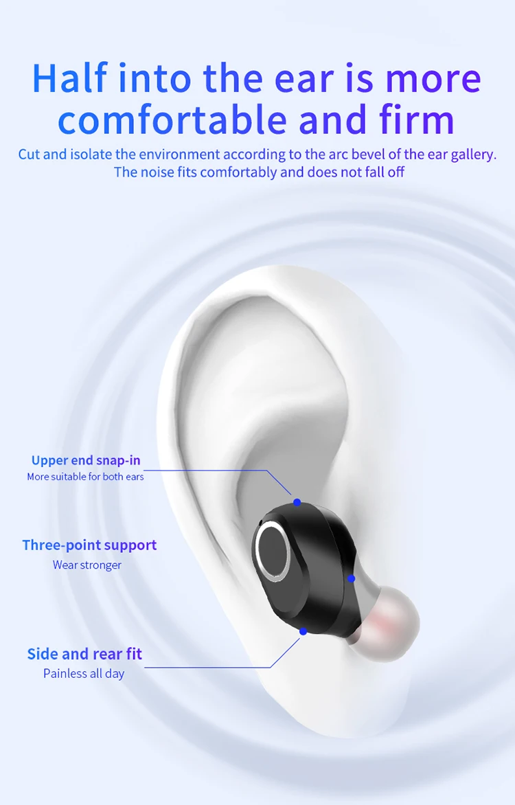 stereo bass TWS Bluetooth Earphone Touch control Wireless Headphones Fone Noise Reduction Earbuds with Microphone for Phones