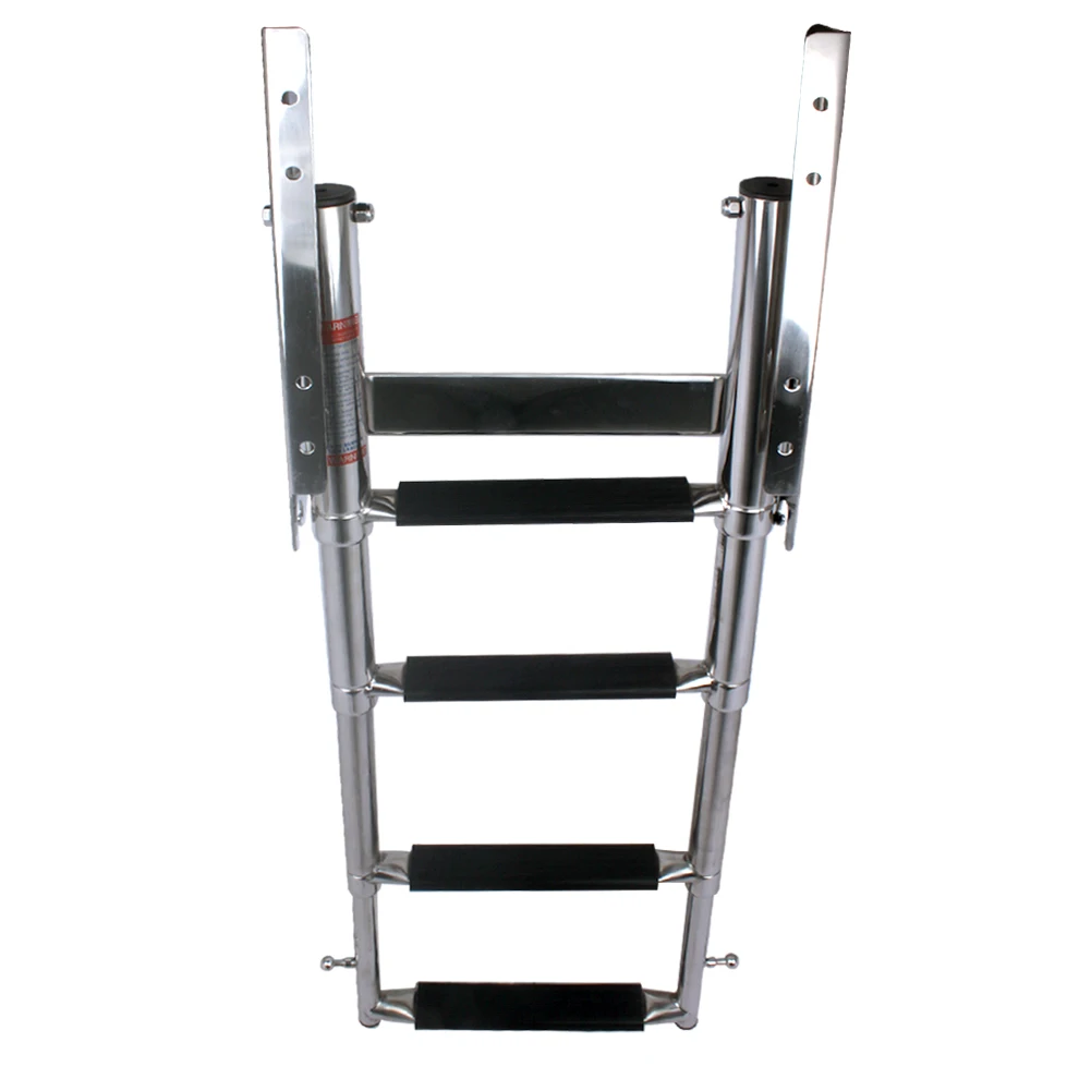 boat accessories marine 4 Step Under Platform Boat Ladder Stainless Steel Boarding Telescoping Ladder