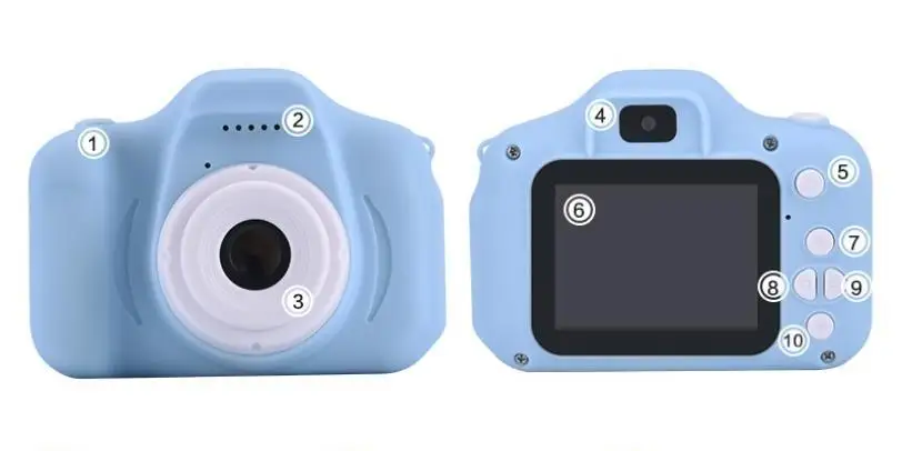 Мини цифровой Камера 2-дюймовый ЖК-дисплей Дисплей детская Камера HD 8 м передние и задние Камера фотографии на открытом воздухе для детей для маленьких мальчиков и девочек