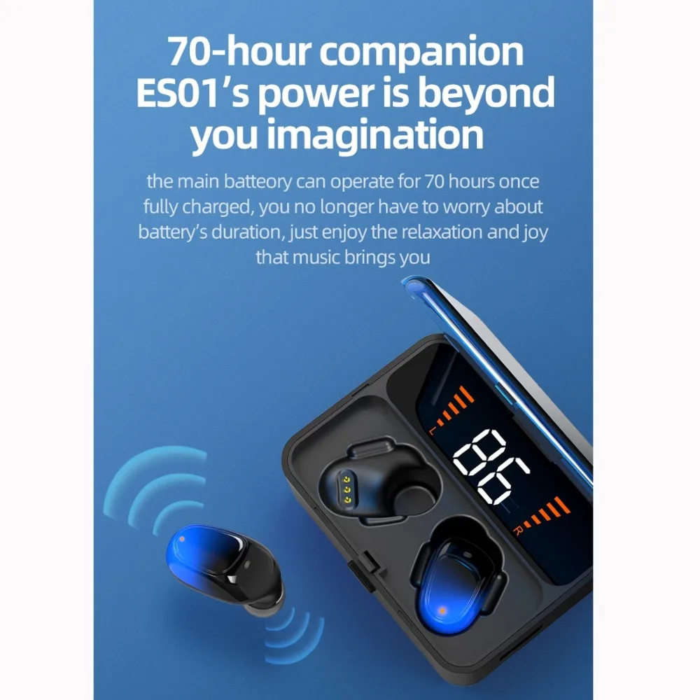 5,0 Bluetooth наушники 3D стерео беспроводные наушники с двойным микрофоном Bluetooth 5,0 с сенсорным управлением беспроводные стерео