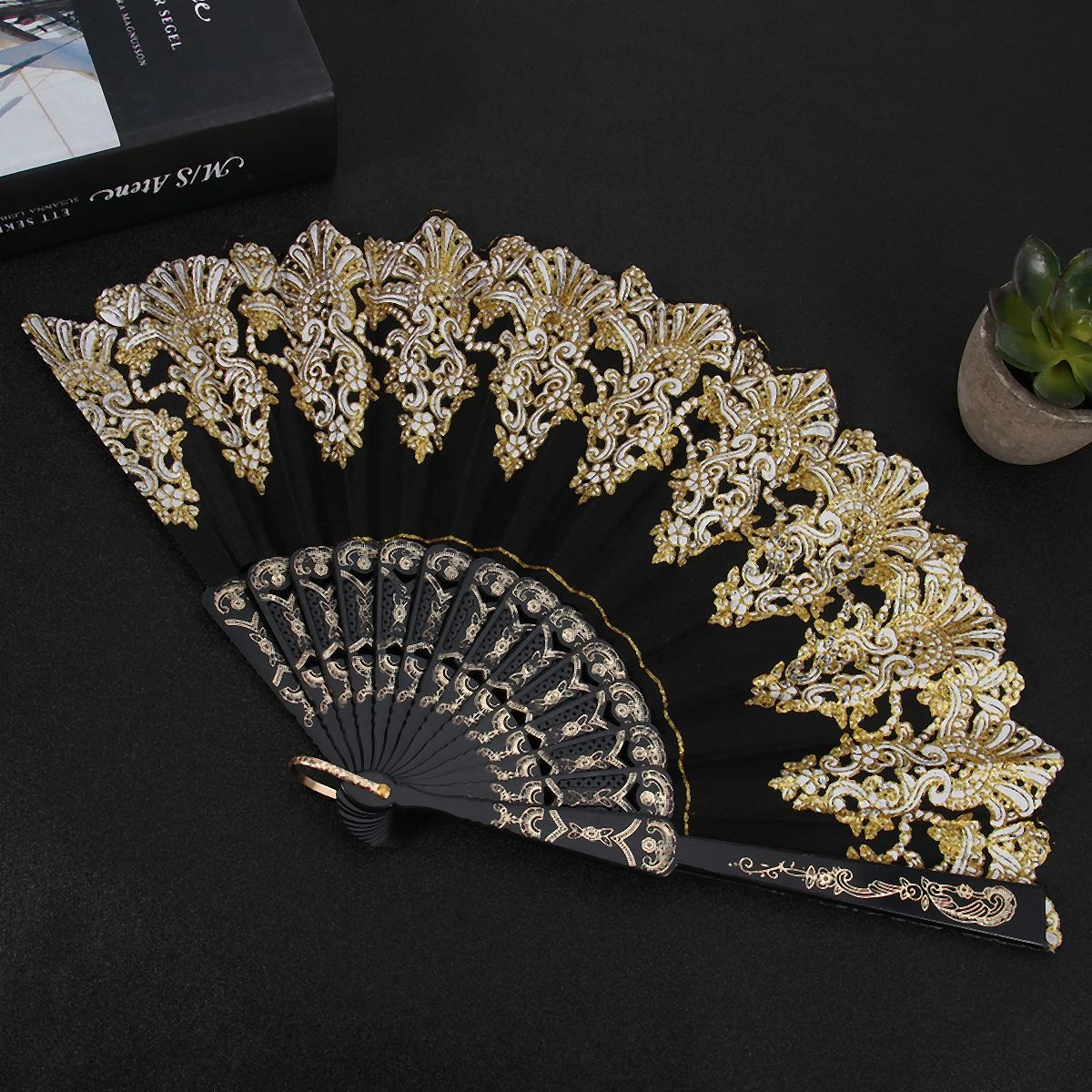 大扇子中国風のプリント折りたたみファンフェスティバルギフトパフォーマンスファンシルクファン壁インテリア Decorative Fans Aliexpress