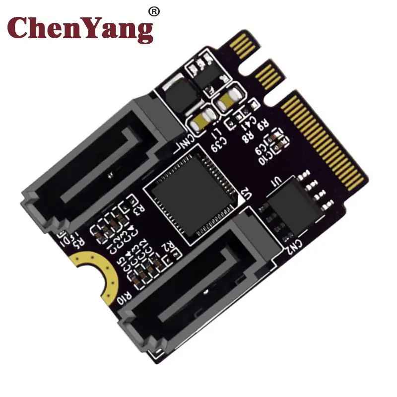 Chenyang NGFF Key A+E PCI Express to SATA 3.0 6Gbps Dual Ports Adapter Converter Hard Drive Extension Card JMB582 2230 | Компьютеры и
