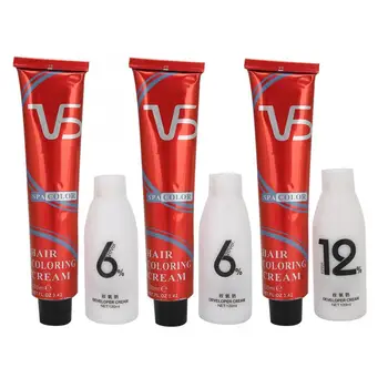 

Permanent Hair Dye Professional Plant Extract Hair Dyeing Cream Barber Shop Hair Coloring Cream (100ml+120ml) Hair Coloring