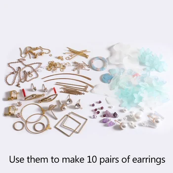 

Blue Magic DIY Jewelry Making Sets Flower Earrings Package For Girls Gift Korean Drop Earring Findings Accessory Material Kits