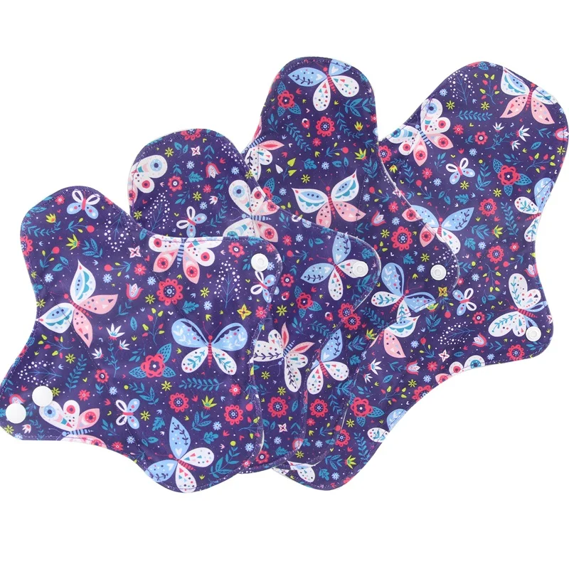 4PCS Women Sanitary Napkin Cloth Reusable Sanitary Pads Heavy Washable Pads Bamboo Towel Mestrual Dropshipping