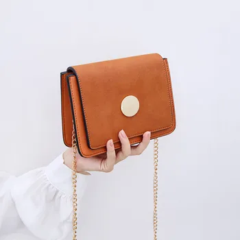 

Vintage Matte leather women messenger bag Chain sling bags for ladies Shoulder bag small female messenger bags wallet bolsa red