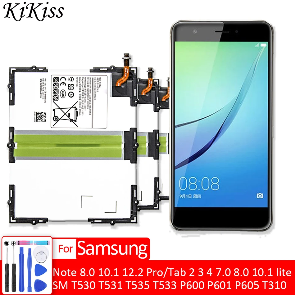 Аккумулятор для Samsung Galaxy Note 8 0 10 1 12 2 Pro/Tab 3 4 7 lite Edition SM T530 T531 T535 T533 P600 P601 P605 T310 |