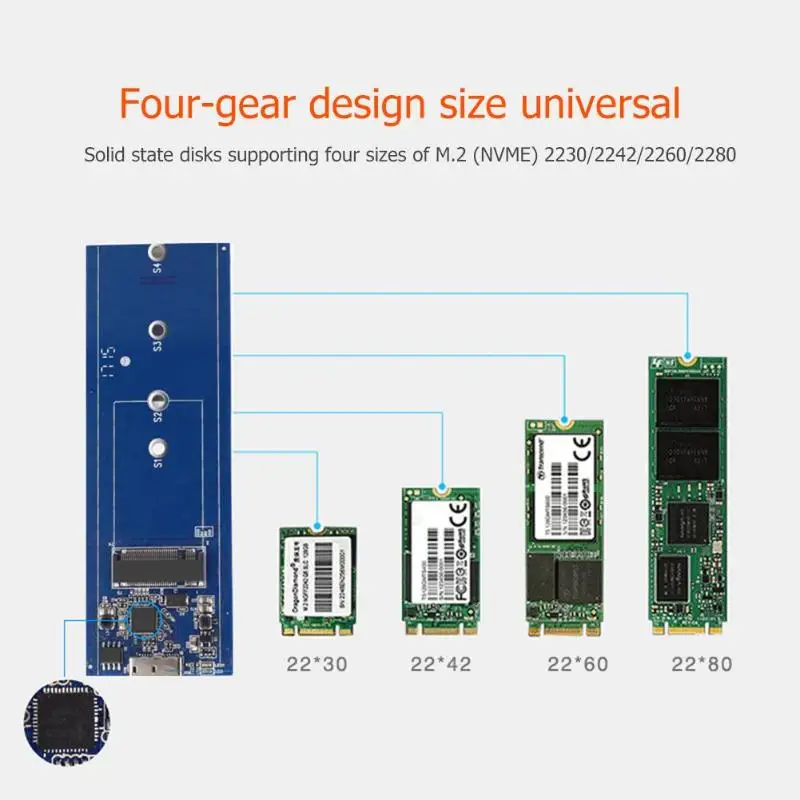 USB 3,1 type C к M.2 M ключ SSD корпус NVMe корпус для жесткого диска 10 Гбит/с высокоскоростной USB3.1 к M.2 корпус чехол для ПК ноутбука