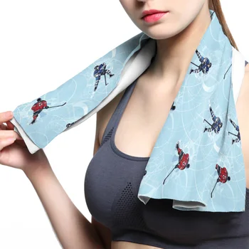

Hockey Player Ice Skating Face Towel Cooling ice Utility Enduring Instant Cozy Ice Cold for Enduring Running