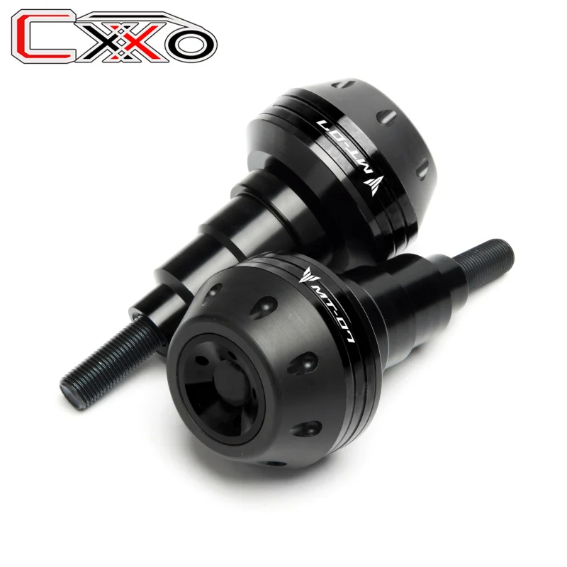LOGO MT-07 Left & Right Motorcycle CNC Frame Sliders Crash Pad Falling Protector Guard For Yamaha MT07 MT 07 2014-2021 2019 2020