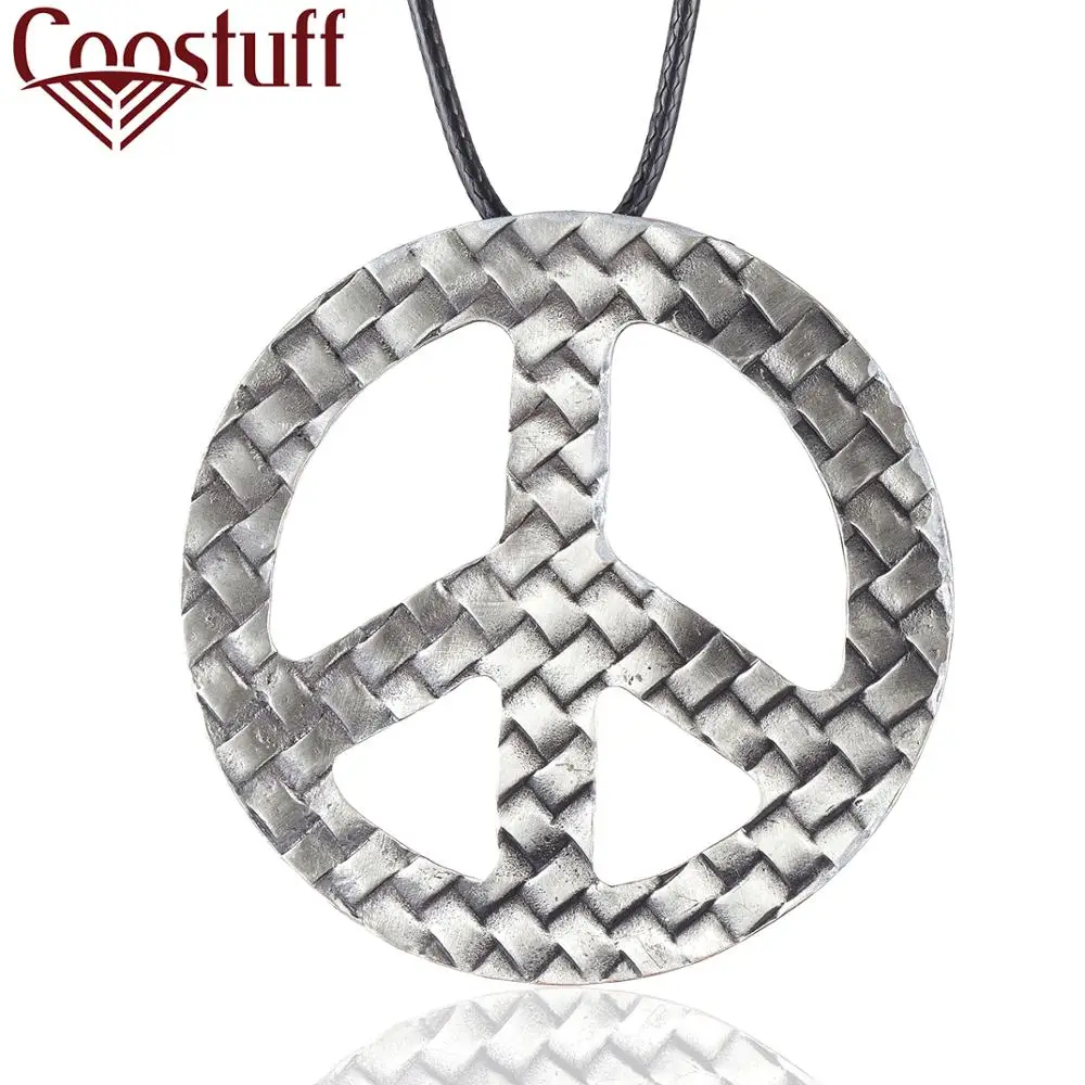 

2019 new Vintage Long Necklace Women Peace Sign Jewelry statement necklaces & pendants