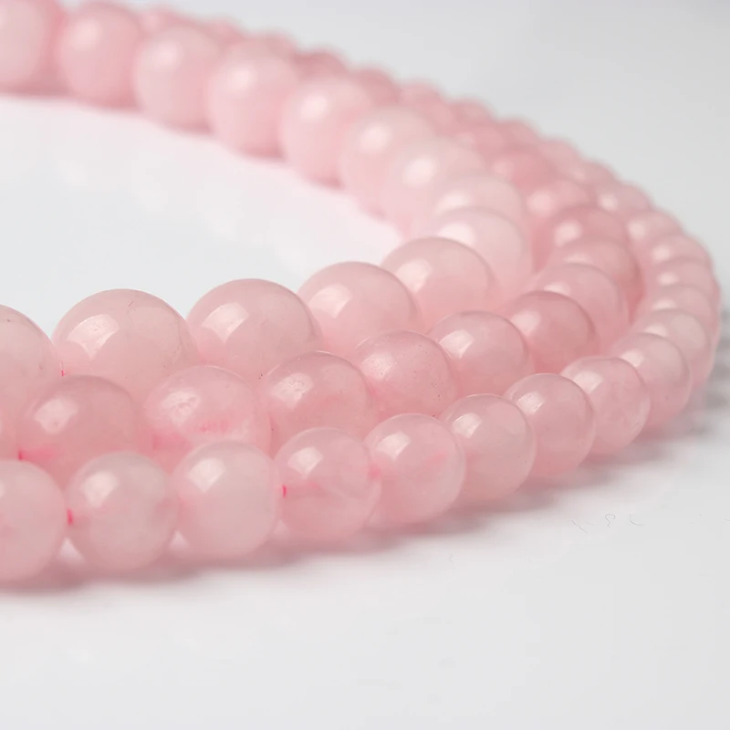 

LIngXiang natural jewelr Rose Pink Quartz Loose Beads Natural Stones Suitable for DIY Fashion bracelet necklace Accessories