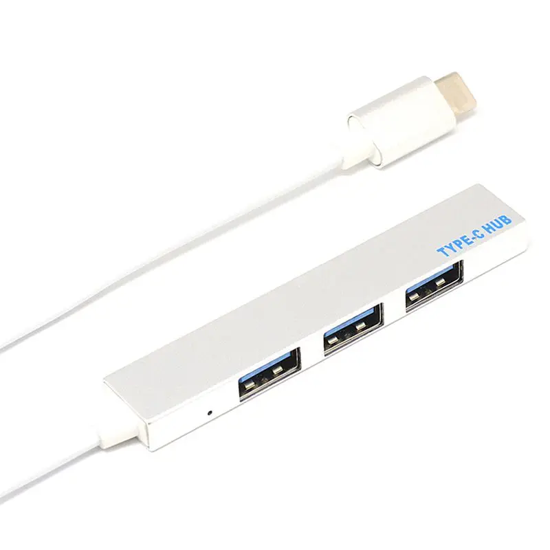 AAAE Top-4 в 1 usb-хаб type-C USB-C адаптер с 4 USB 3,1 порт для Macbook Pro T-809A серебристый