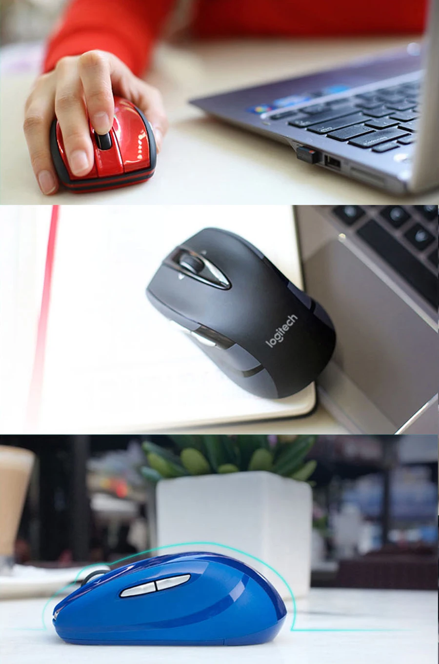 Оригинальная беспроводная мышь logitech M545/M546 2,4 ГГц с двумя дополнительными кнопками большого пальца для ПК, Офисная мышь для домашнего использования