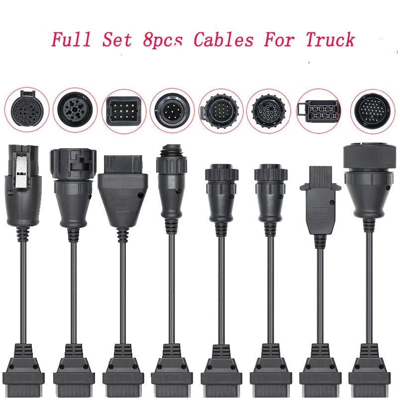 Полный комплект 8 удлинительных кабелей для грузовиков диагностический сканер OBD