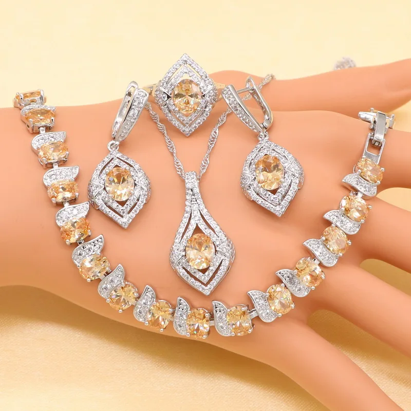 XUTAAYI, Новое поступление, серебро 925, ювелирные наборы для женщин, синее полудрагоценное ожерелье, подвеска, серьги, кольцо, браслет, рождественский подарок