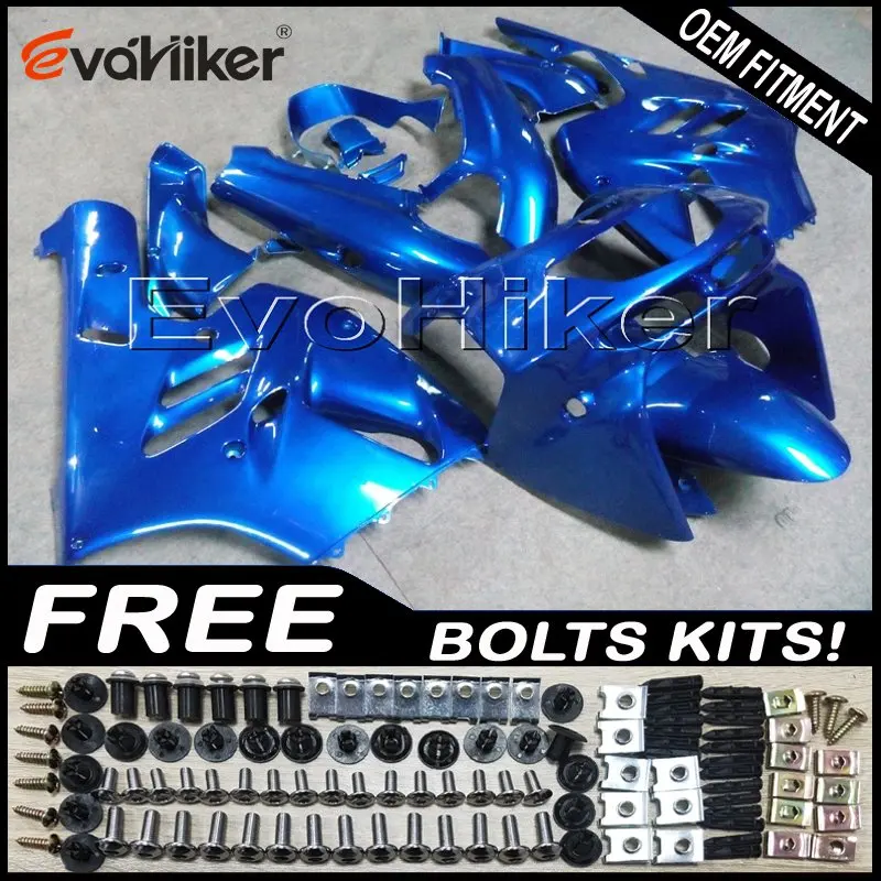 H Custom motorcycle plastic cover for ZX-9R 1994-1997 ABS motor panels silver blue+gifts - Цвет: H