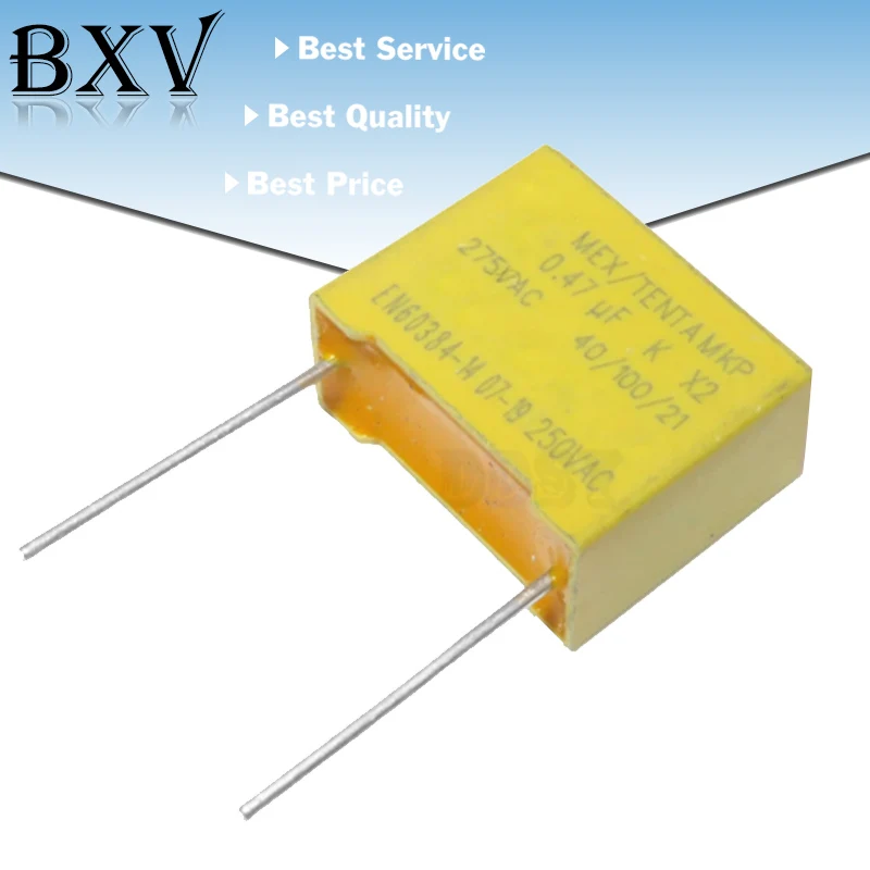 Polypropylene film capacitor 10PCS 275VAC Capacitor X2 Series 0.01UF ~ 2.2UF Polypropylene Film Capacitor New 10nf 100nf 150nf 200nf 680nf 470nf 1UF