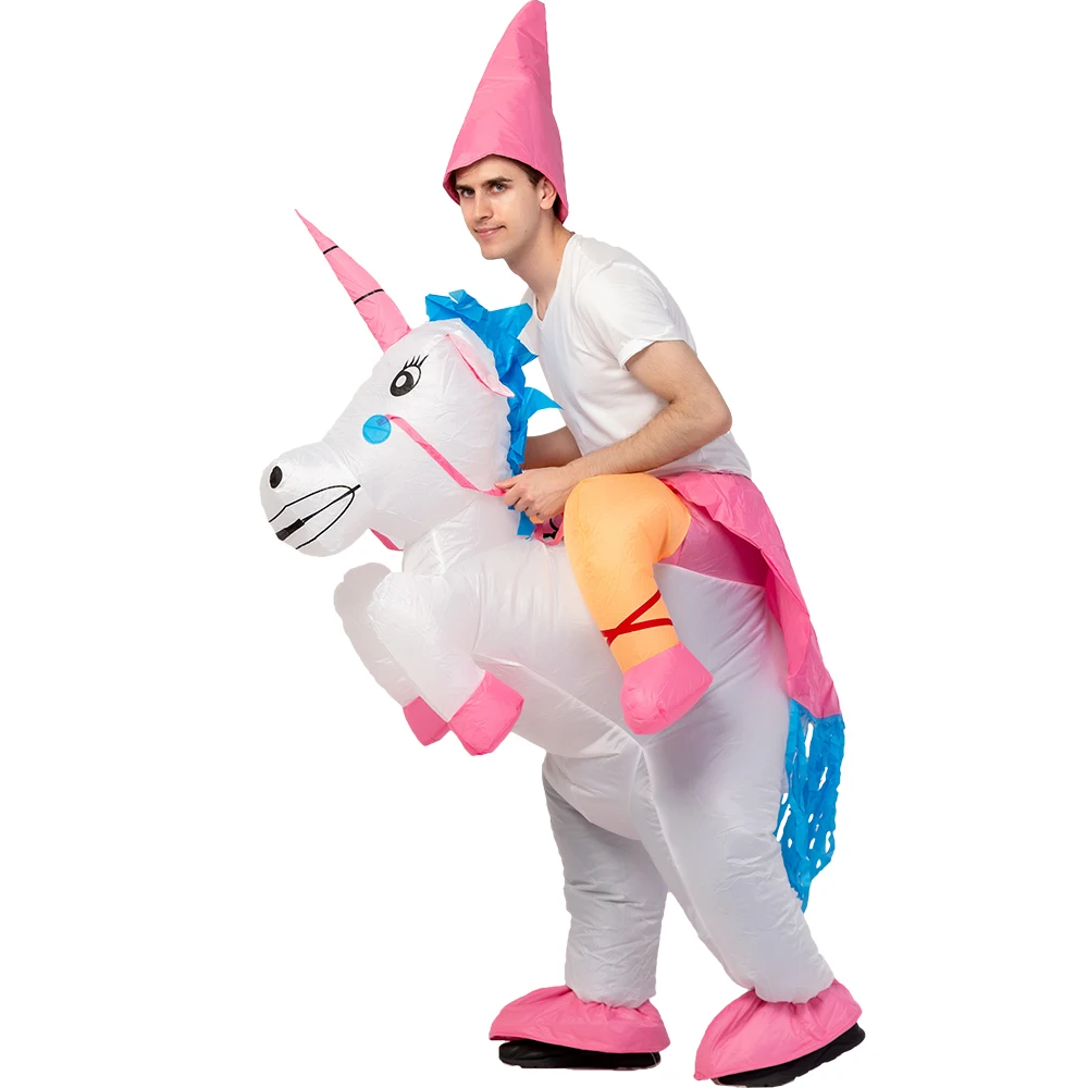 Adult Unicorn Inflatable Costume Halloween Cosplay Animal Anime Fancy Dress Riding On Dino Blow Up Carnival Costumes For Kids Adult Unicorn Inflatable Costume Halloween Cosplay Animal Anime Fancy Dress Riding On Dino Blow Up Carnival Costumes For Kids