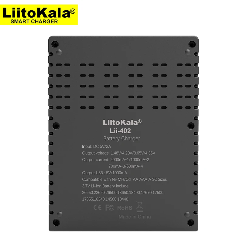Battery Charger Liitokala Lii-402 18650 battery Charger, Charging 18650 1.2V 3.7V 3.2V AA / AAA 26650 10440 16340 NiMH Lithium Battery Charger