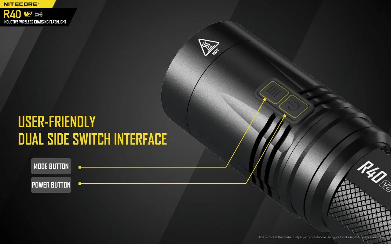 Lanterna de Alta Ponto de Entrada v2 com 21700 Lms com Carregamento sem Fio Nitecore-lanterna Baterias Potência Led R40 10 lanterna de alta potência, lms, com carregamento sem fio, ponto de entrada