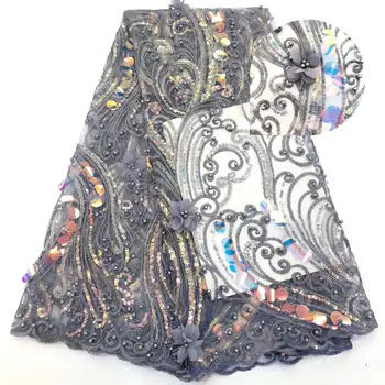 

Madison African Lace Fabric 2019 Embroidered Nigerian Lace Fabrics High Quality French Tulle 3D Lace Fabric For Women Dress