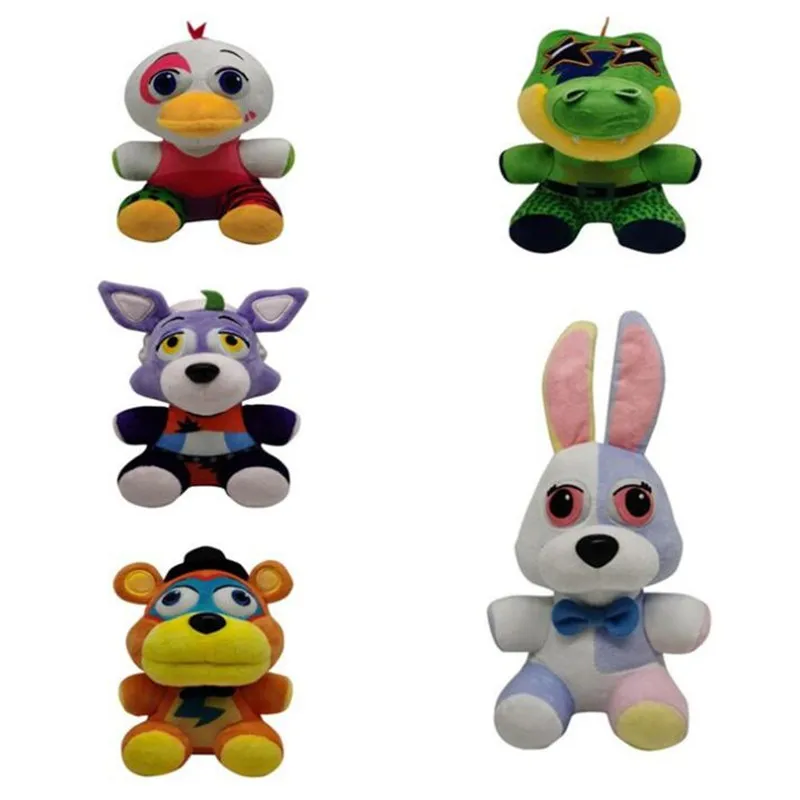 25cm plush toys FNAF Plush Toys Freddy Bear Foxy Chica Bonnie Plush Stuffed  Toys with Drawstring bag