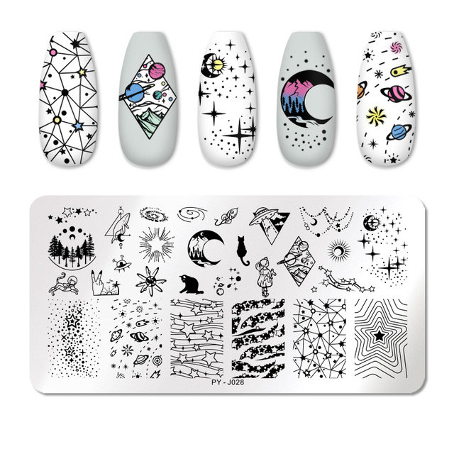 YOU Valentine's Day Nail Stamping Plates Rose Flower Love Theme Nail Art Plate Stainless Steel Nail Design Stencil Tools