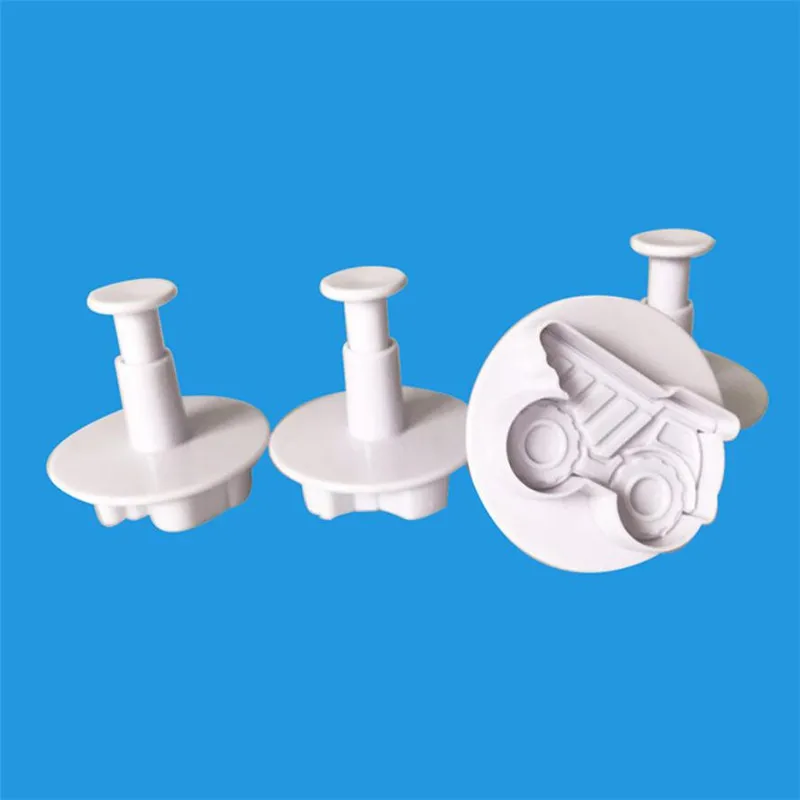 Cookie Cutter 3D Car Plane Train Vehicle Transportation Baking Stamp Press 4pcs