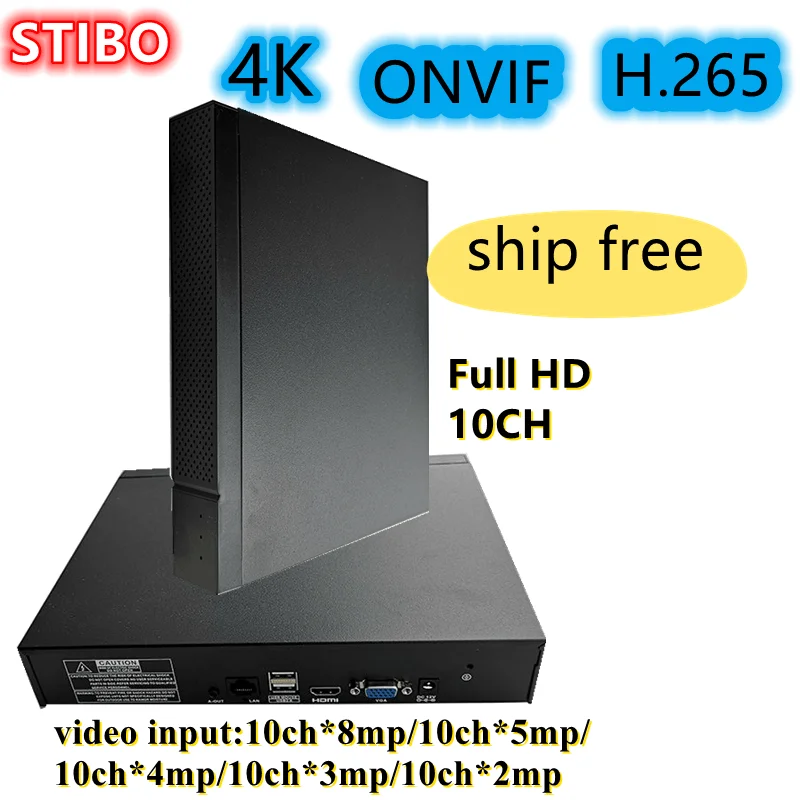 8CH/9CH/10CH 8.0MP/4K 1SATA NVR Support Max 10TB HDD/App mobilewith Top 3 NVR Technology