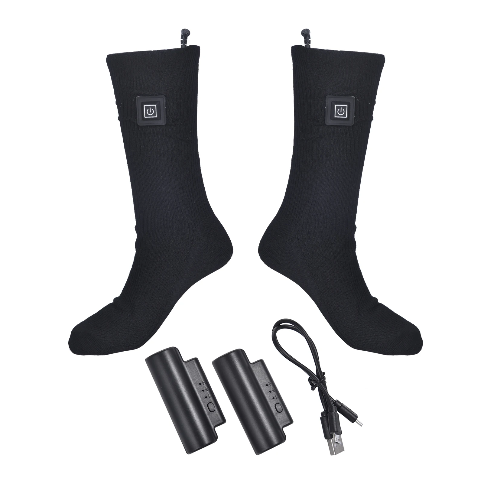 3.7V Electric Heating Socks Rechargeable Battery Powered Winter Wamer Socks Foot Wamer Outdoor Camping Skiing Cyling