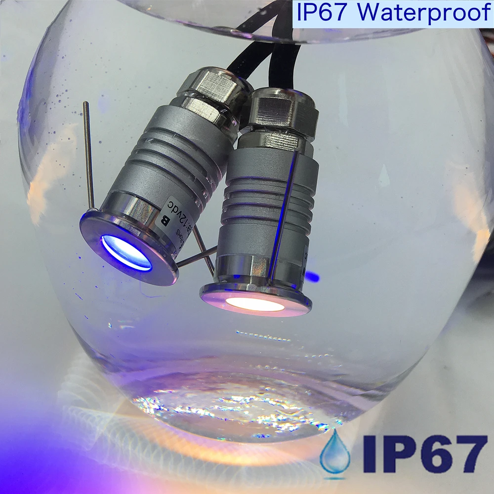 야외 미니 LED 지하 조명, 드라이버 포함, IP67 방수, 지상 지점 조경, 정원 매장 조명, 12V, 1W