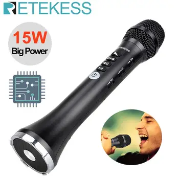 

RETEKESS TR617 15W Wireless Microphone Speaker Audio Microphone Integrated Bluetooth FM output frequency Connection karaoke
