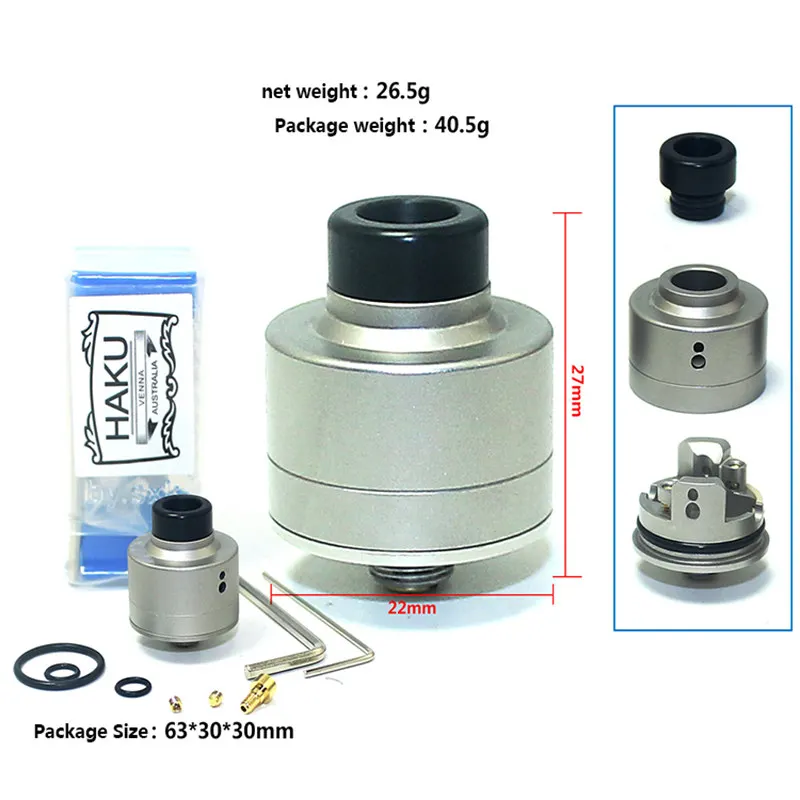 Лидер продаж! Перестраиваемый капающий распылитель Haku Venna RDA от Top Vape Factory SXK 316SS