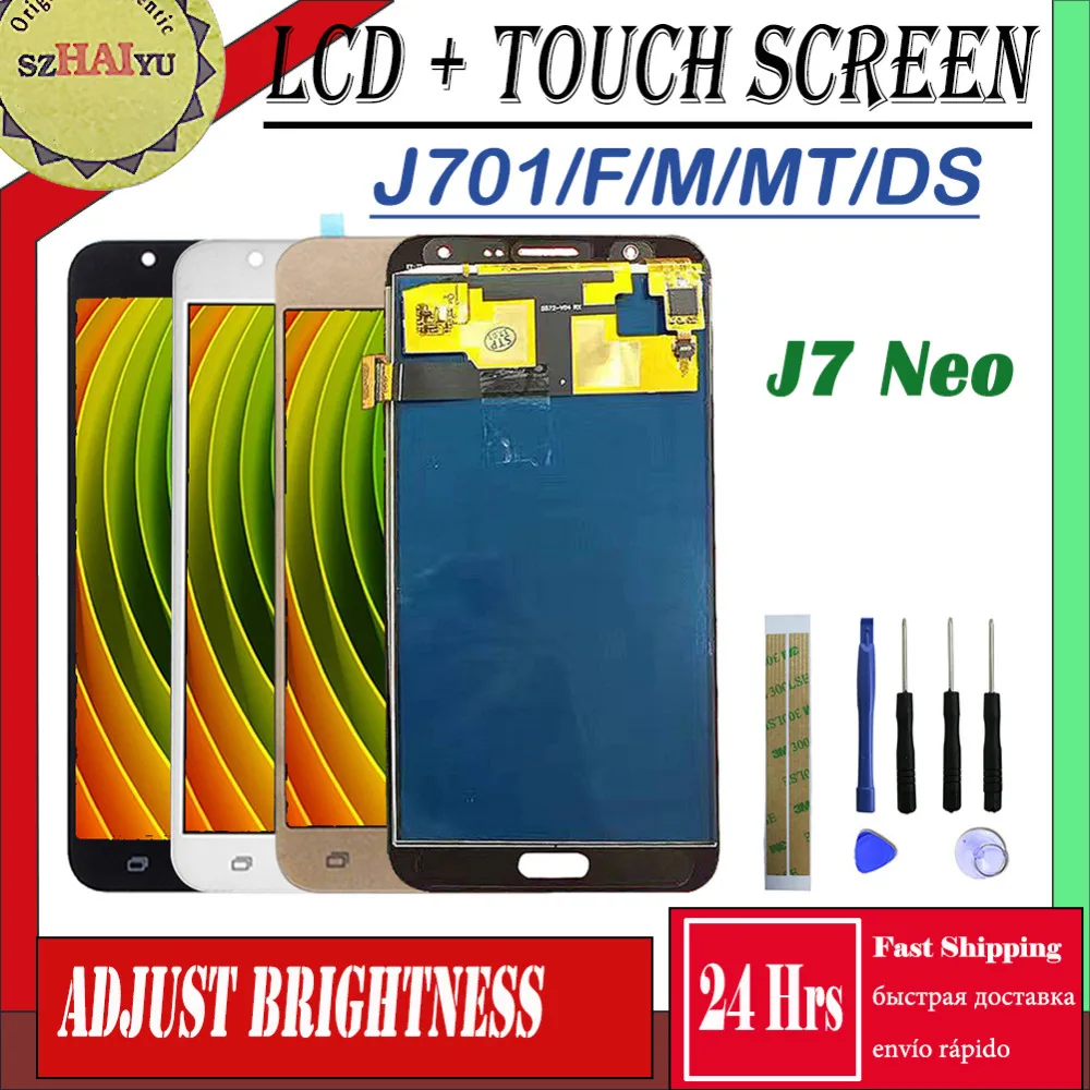 SM-J701FN/F/M/H/DS для samsung Galaxy J7 Neo J701 ЖК-дисплей+ сенсорный экран J701F J701M J701MT экран регулировки яркости