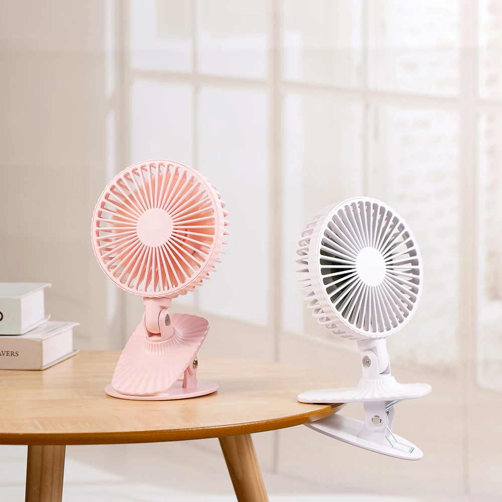 

360 Degree Rotating Clip USB Mini Fan Portable Office Desktop Electric Fan 3 Modes Speed Rechargeable Table Air Cooler