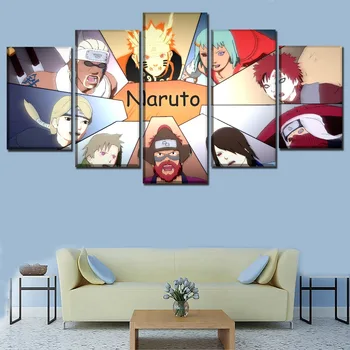

Prints Painting Picture Wall Art 5 Panel Game Naruto Shippuden Ultimate Ninja Storm Jinchuriki Home Decor Modular Modern Canvas