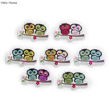 

30pcs Owl Wood Buttons for Sewing Scrapbooking Clothing Headwear Handmade Crafts Home Decor Accessories DIY 35x19mm