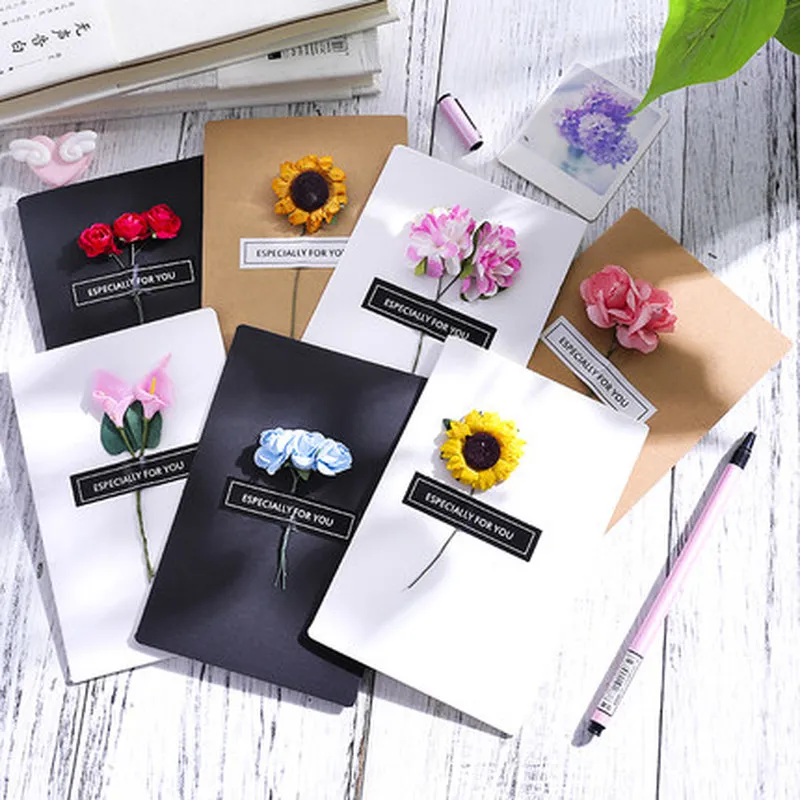 

Dried Flowers Gift 10PC Romantic Hot New Birthday Invitations Creative Wedding Greeting Cards Anniversary Paper Valentine