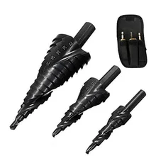 

3PCS 4-32MM HSS Cobalt Step Drill Bit Set Nitrogen High Speed Steel Spiral for Metal Cone Triple-Cornered Shank Hole Cutter