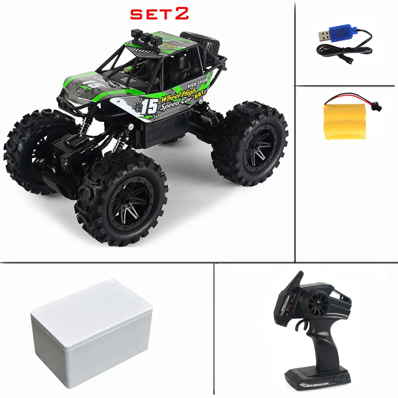 set2 1/14 Радиоуправляемая машина 2,4 GHz 4WD новая технология Радиоуправляемая машина внедорожник с дистанционным управлением автомобиль трюк дрейф скалолазание автомобиль игрушки для детей Подарки - Цвет: set2