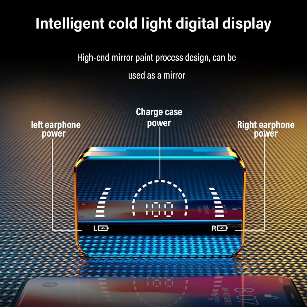 Metalbay Bluetooth наушники 3500 мАч зеркальный дизайн TWS 5 0 мини в ухо HD звонки гарнитуры