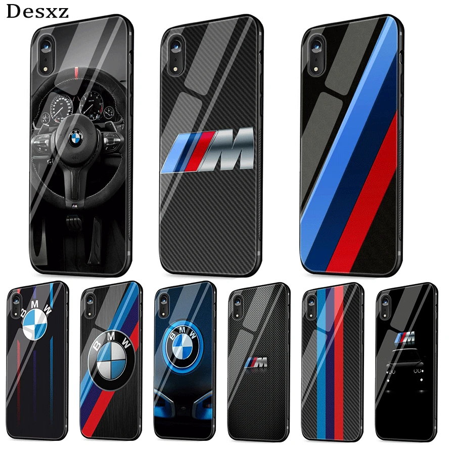 

Phone Case TPU Glass for iPhone 5 5s 6 6s 7 8 Plus iPhone X XS XR XS Max 11 Pro Max Cover BMW