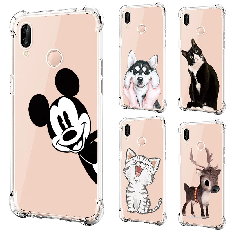 

Airbag Soft TPU Cover For Huawei Honor 8X 8C 7C 7S 7A Pro 10i 20i Play 9 View 10 20 Y9 Y6 Y5 Y7 Pro Prime 2018 2019 Cartoon Case