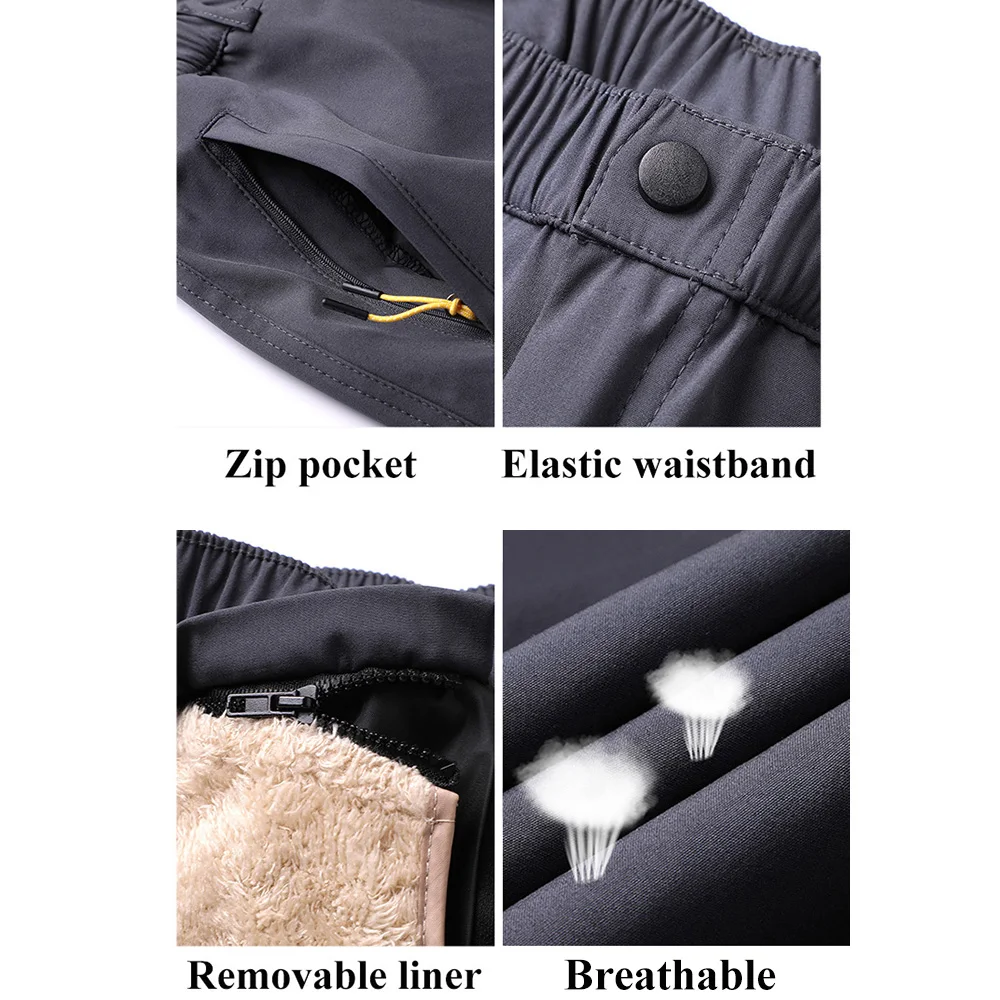 Skiing pants New Ski Pants Men And Women Outdoor Windproof Waterproof Warm 2 in 1 Snow Trousers Winter Ski Snowboard Pants-40 Degrees