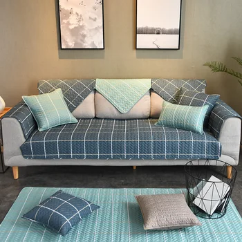 

Modern Cotton Quilted Sofa Seat Cover Lattice Pattern Couch Cover For Living Room Decor Sofa Towel For Armrest Backrest 1 Pcs