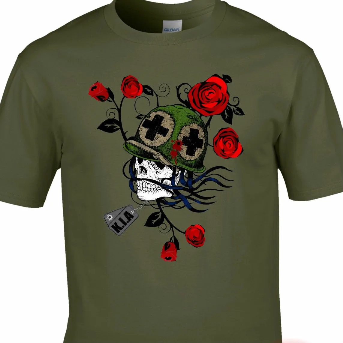 Hund Etiketten Battlefield Rose скорая помощь корпус Вьетнам Militar artillery Rustung футболка|Футболки| |